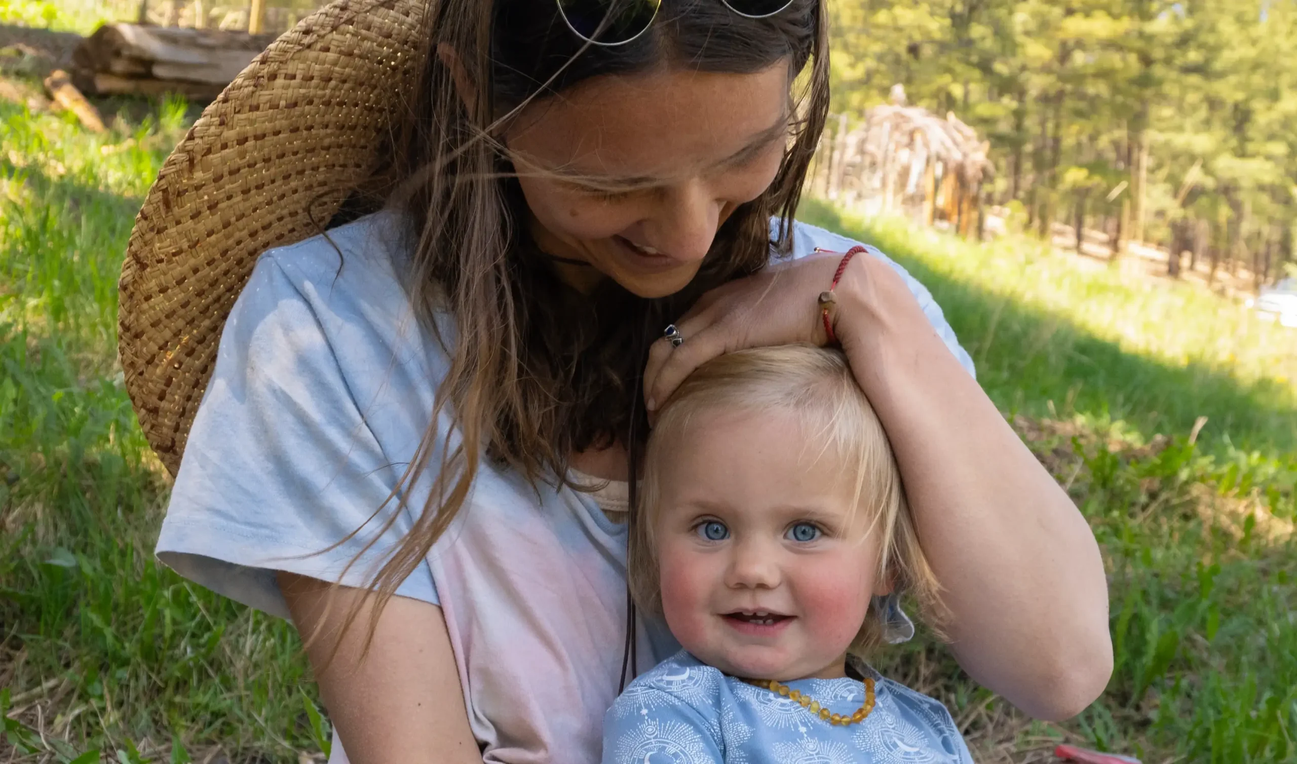 Rilee_47p_kl-1 Rilee Burgan and her daughter, Artemis, loving nature at their northern New Mexico farm.