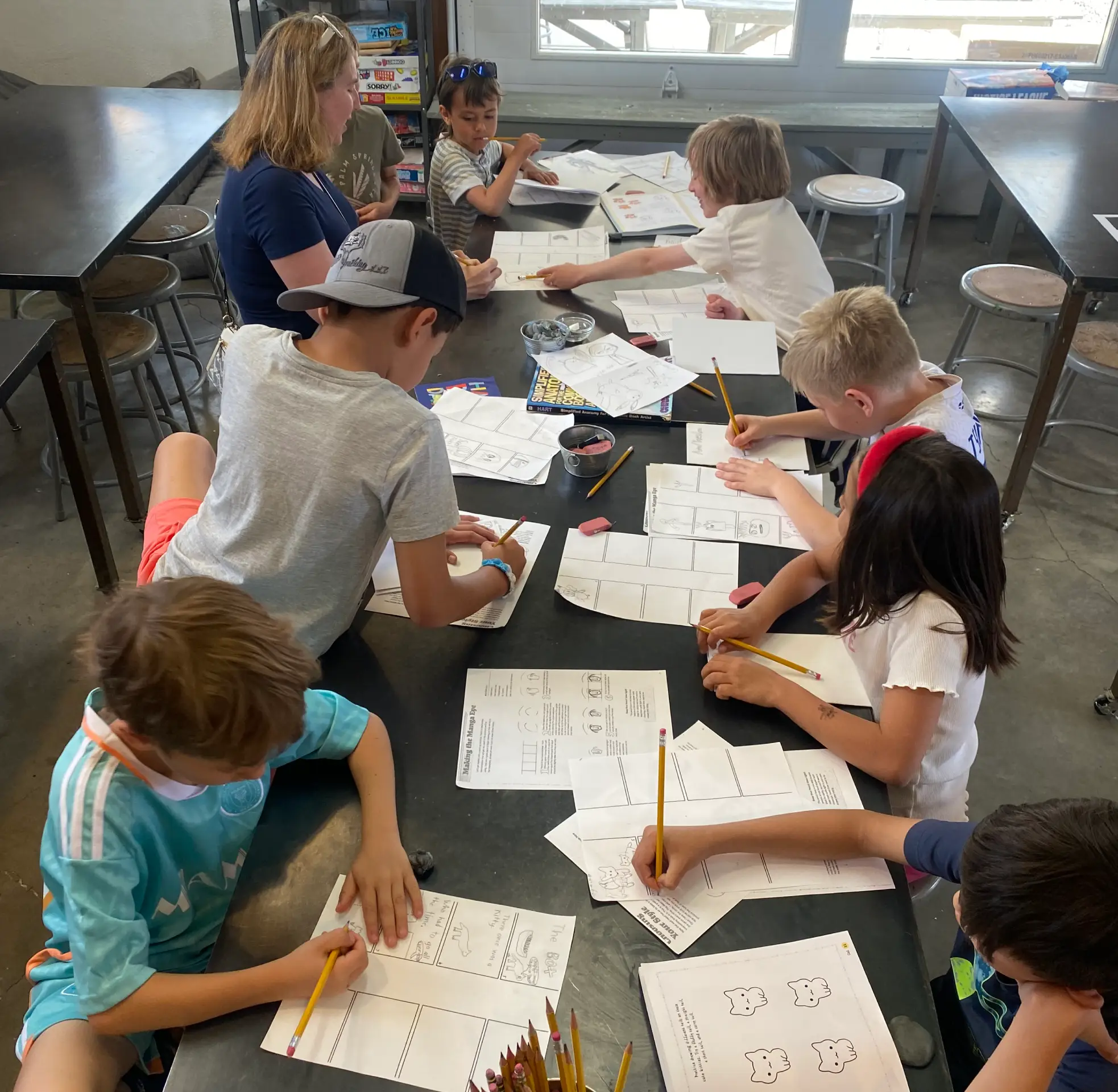 Students at the Dragonfly Art Studio