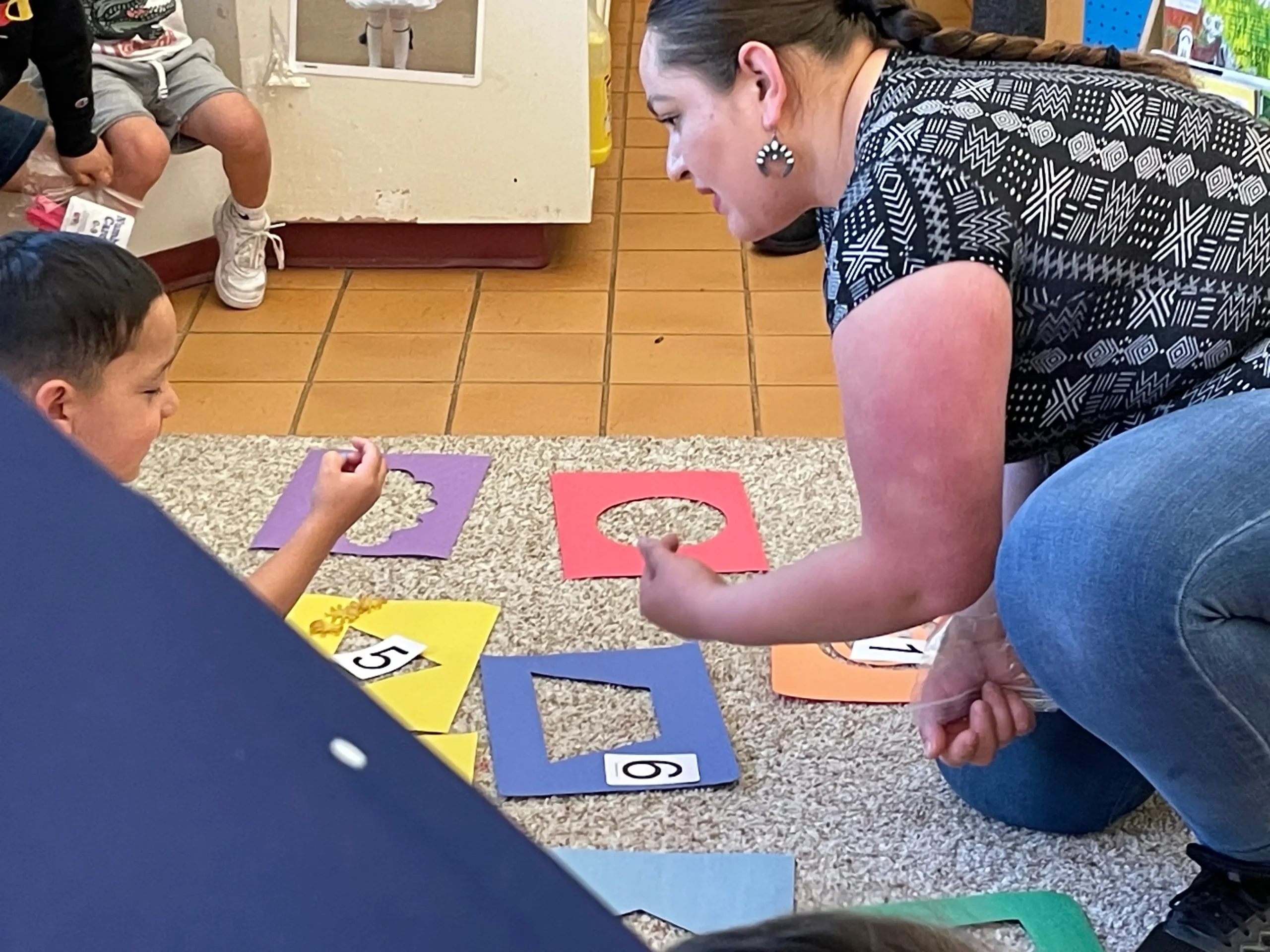 Courtesy photo: Shapes and numbers activity with young children.