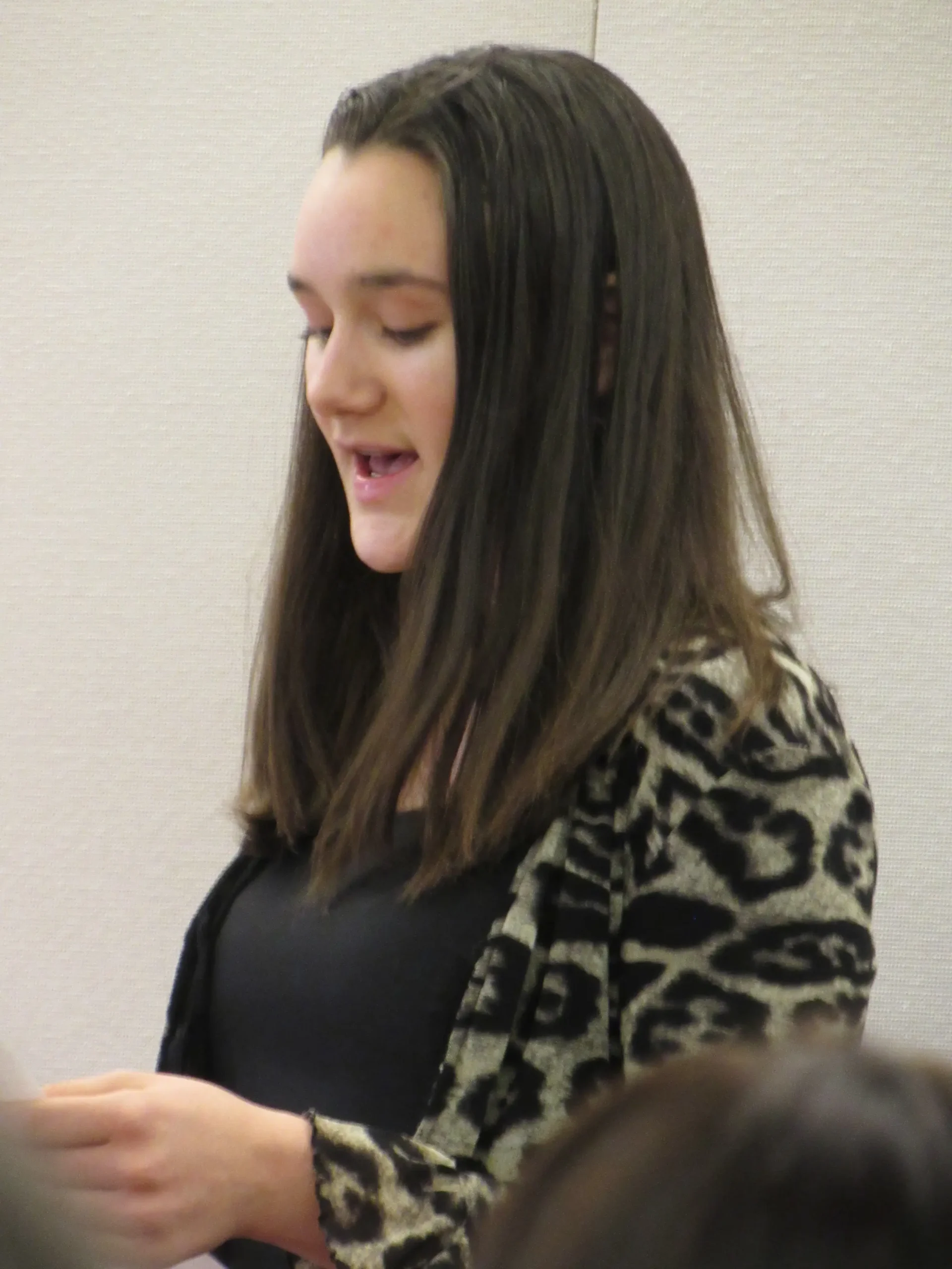 Student speaking at a<br />
committee hearing.